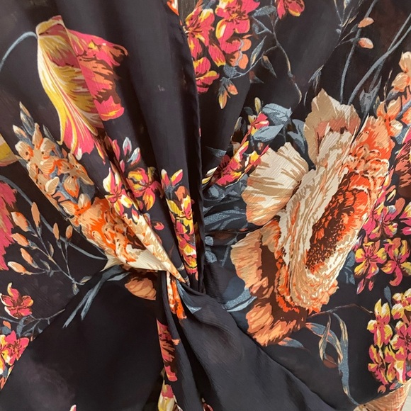 Umgee Women's Floral Blouse - Navy and Orange - Picture 2 of 3